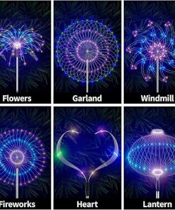 Outdoor Solar Garden Lights Waterproof – 4 Pcs 120 LED Firework Lights 2