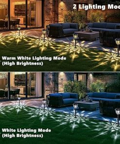 Bright Solar Pathway Lights 8 Pack Color Changing Waterproof Garden 2