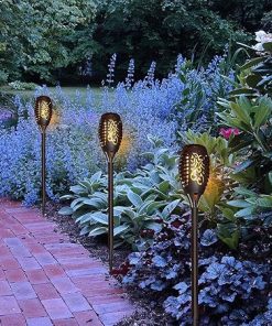 Alpine Corporation Solar Torch Flame Pathway Light for Outdoors 2