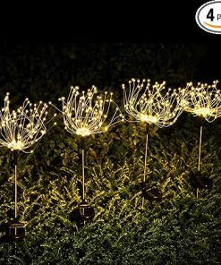 Solar Firework Lights Outdoor Waterproof 4 Pack Garden Decor