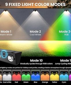 Solar Fence Lights Outdoor 12 Pack Color Changing Waterproof LED 2