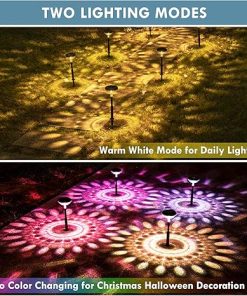 Color Changing Solar Pathway Lights 8 Pack Waterproof LED Outdoor 2