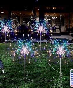 Outdoor Solar Garden Lights Waterproof – 4 Pcs 120 LED Firework Lights
