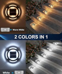 Solar Driveway Deck Lights 8 Pack Waterproof LED Pathway Markers 2