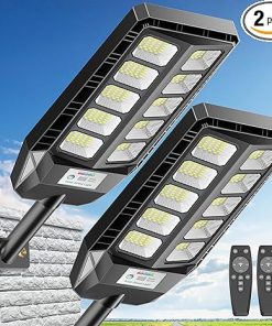 Solar Outdoor Lights 6500K Dusk to Dawn Motion Sensor with Remote
