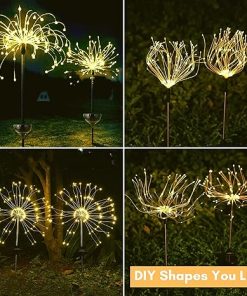 Solar Firework Lights Outdoor Waterproof 4 Pack Garden Decor 2