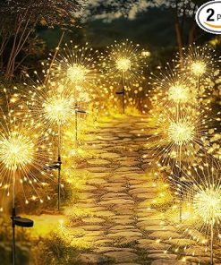 GIGALUMI 120LED Solar Garden Lights 8-Pack for Outdoor Decor