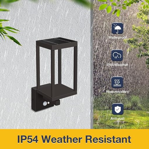 2 Pack Solar Wall Lanterns with Motion Sensor for Outdoor Use - Image 2