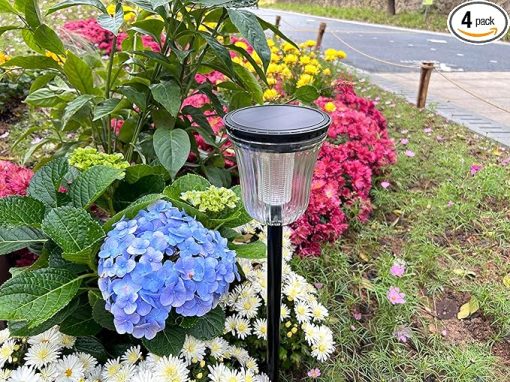 Solar Pathway Lights 4 Pack High Lumen Cool Warm Waterproof Outdoor